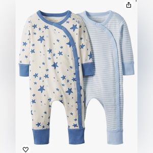 Moon and Back by Hanna Andersson Baby Organic 2 Pack Long Sleeve Romper